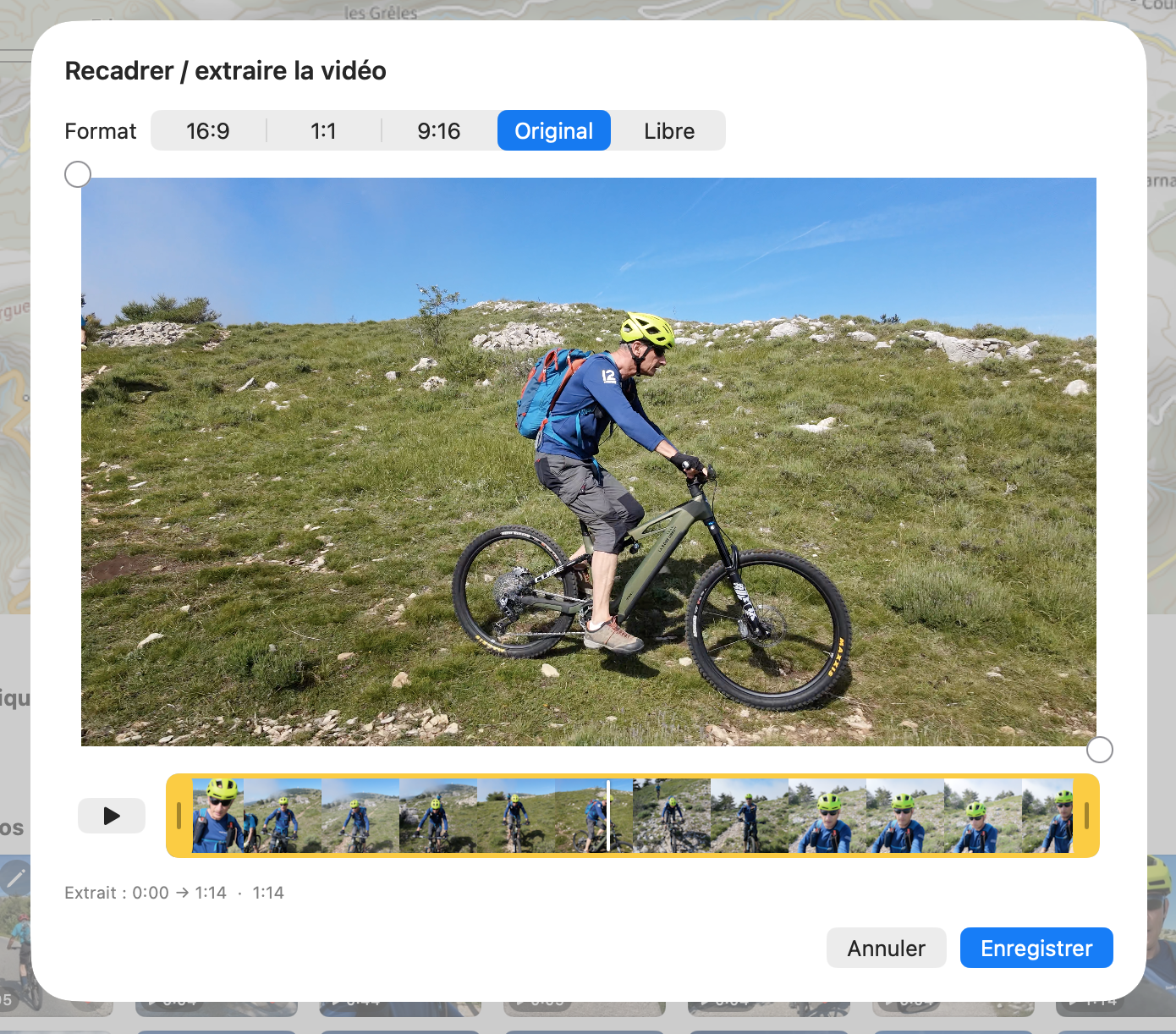 Éditeur de recadrage vidéo avec choix de format